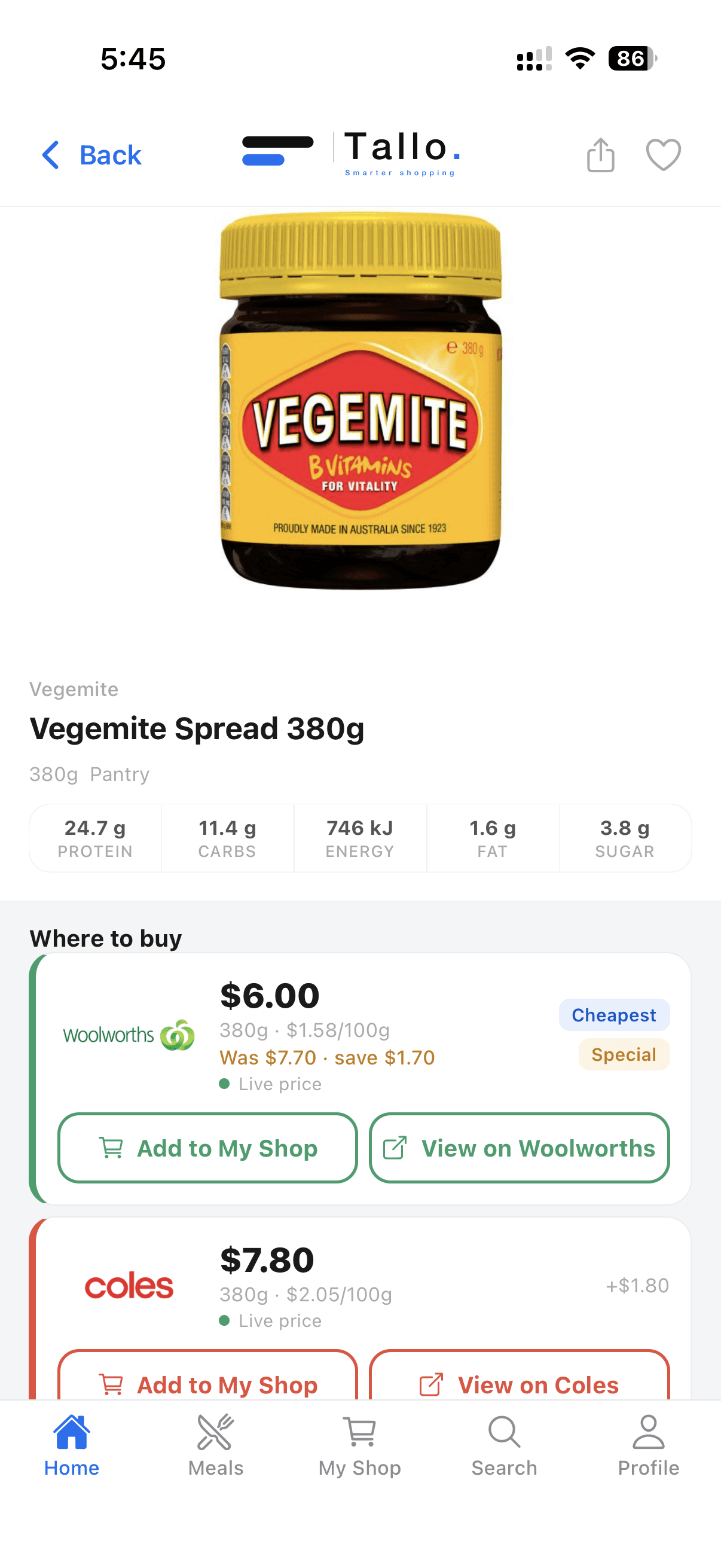 A recognised grocery product in Tallo